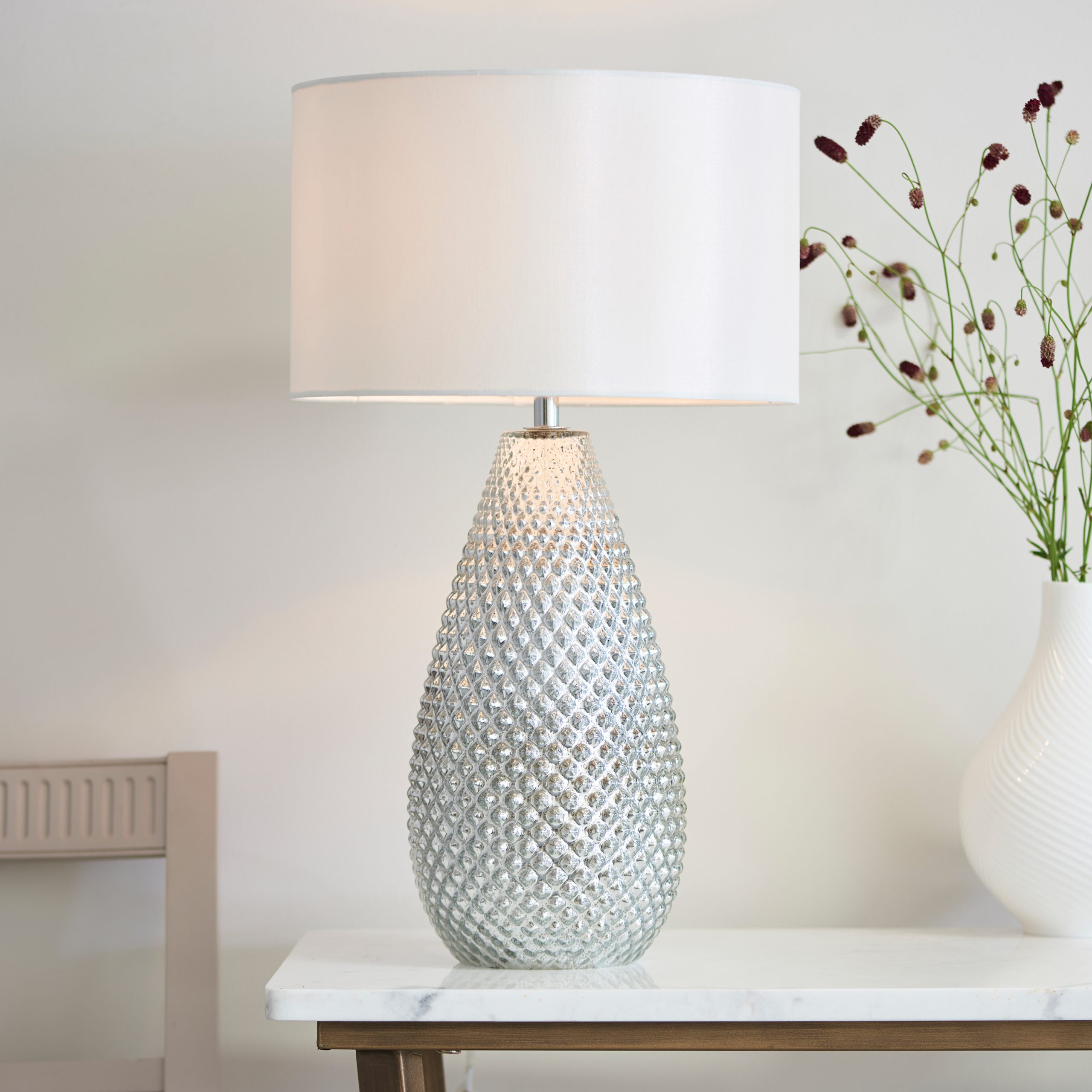 Gallery Direct Livia Table Lamp Silver Mercury