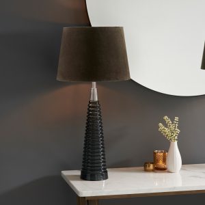 Gallery Direct Naia 1 Table Light Grey Glass  Mocha | Shackletons