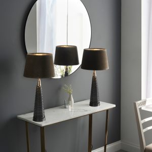 Gallery Direct Naia 1 Table Light Grey Glass  Mocha | Shackletons