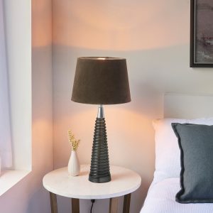 Gallery Direct Naia 1 Table Light Grey Glass  Mocha | Shackletons