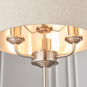 Gallery Direct Highclere 3 Table Light Chrome  Natural Linen | Shackletons