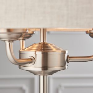 Gallery Direct Highclere 3 Table Light Chrome  Natural Linen | Shackletons