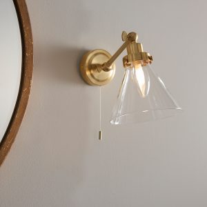 Gallery Direct Faraday Bathroom 1 Wall Light Satin Brass | Shackletons