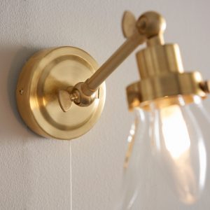 Gallery Direct Faraday Bathroom 1 Wall Light Satin Brass | Shackletons