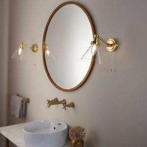 Gallery Direct Faraday Bathroom 1 Wall Light Satin Brass | Shackletons