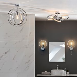 Gallery Direct Merola Bathroom 1 Wall Light Chrome | Shackletons