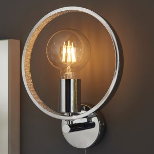 Gallery Direct Merola Bathroom 1 Wall Light Chrome | Shackletons