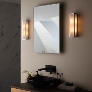 Gallery Direct Newham Bathroom 2 Wall Light  ChromeFrosted | Shackletons
