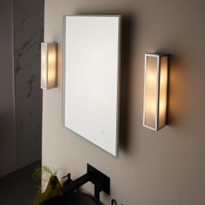 Gallery Direct Newham Bathroom 2 Wall Light  ChromeFrosted | Shackletons