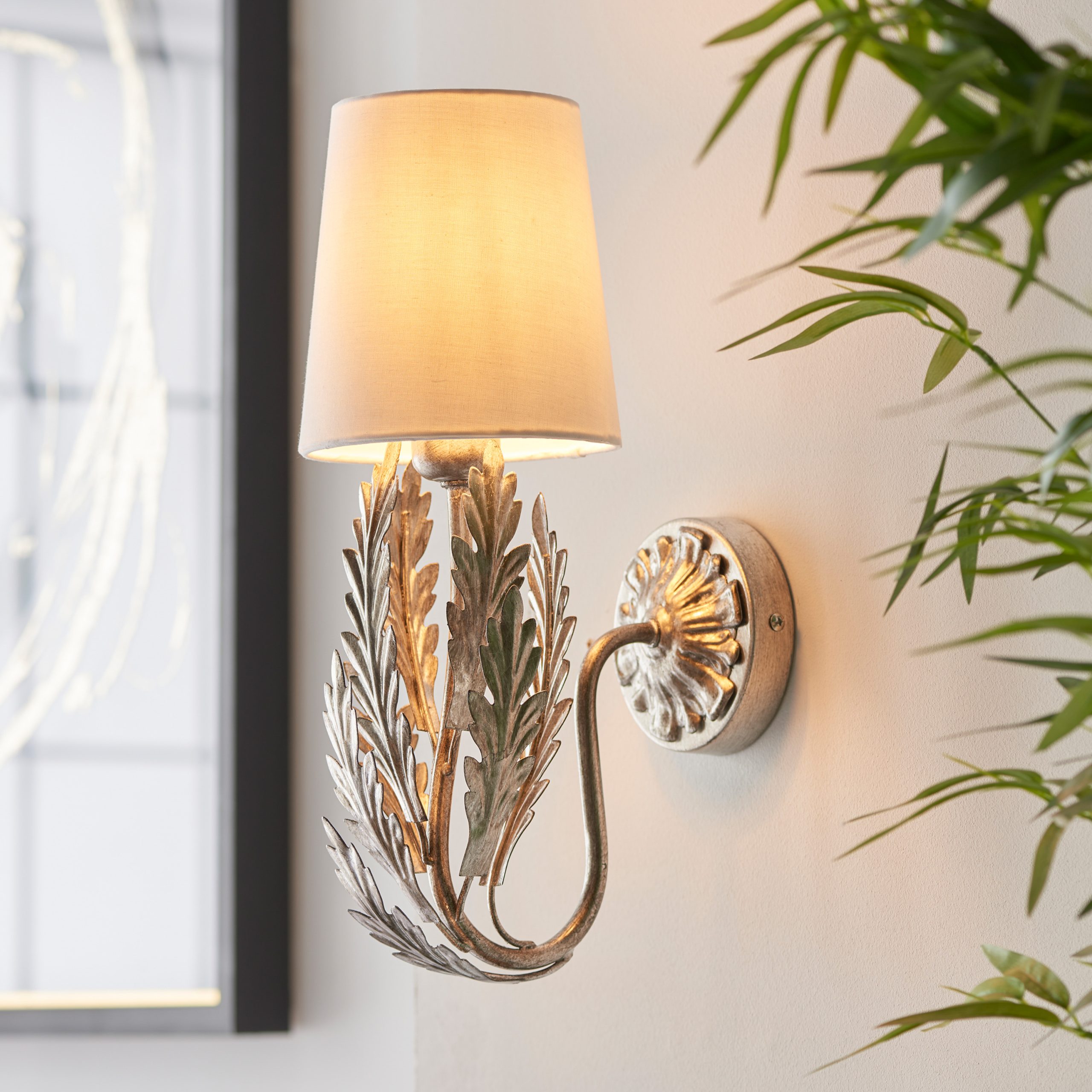 Gallery Direct Delphine 1 Wall Light Silver Leaf