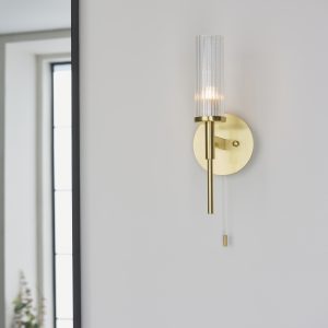 Gallery Direct Talo Bathroom 1 Wall Light Brass | Shackletons