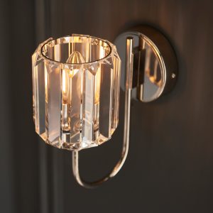 Gallery Direct Berenice 1 Wall Light Bright Nickel | Shackletons
