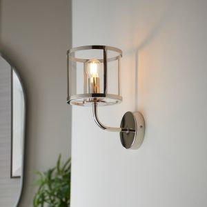 Gallery Direct Hopton 1 Wall Light Bright Nickel | Shackletons