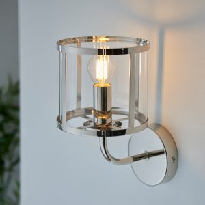 Gallery Direct Hopton 1 Wall Light Bright Nickel | Shackletons