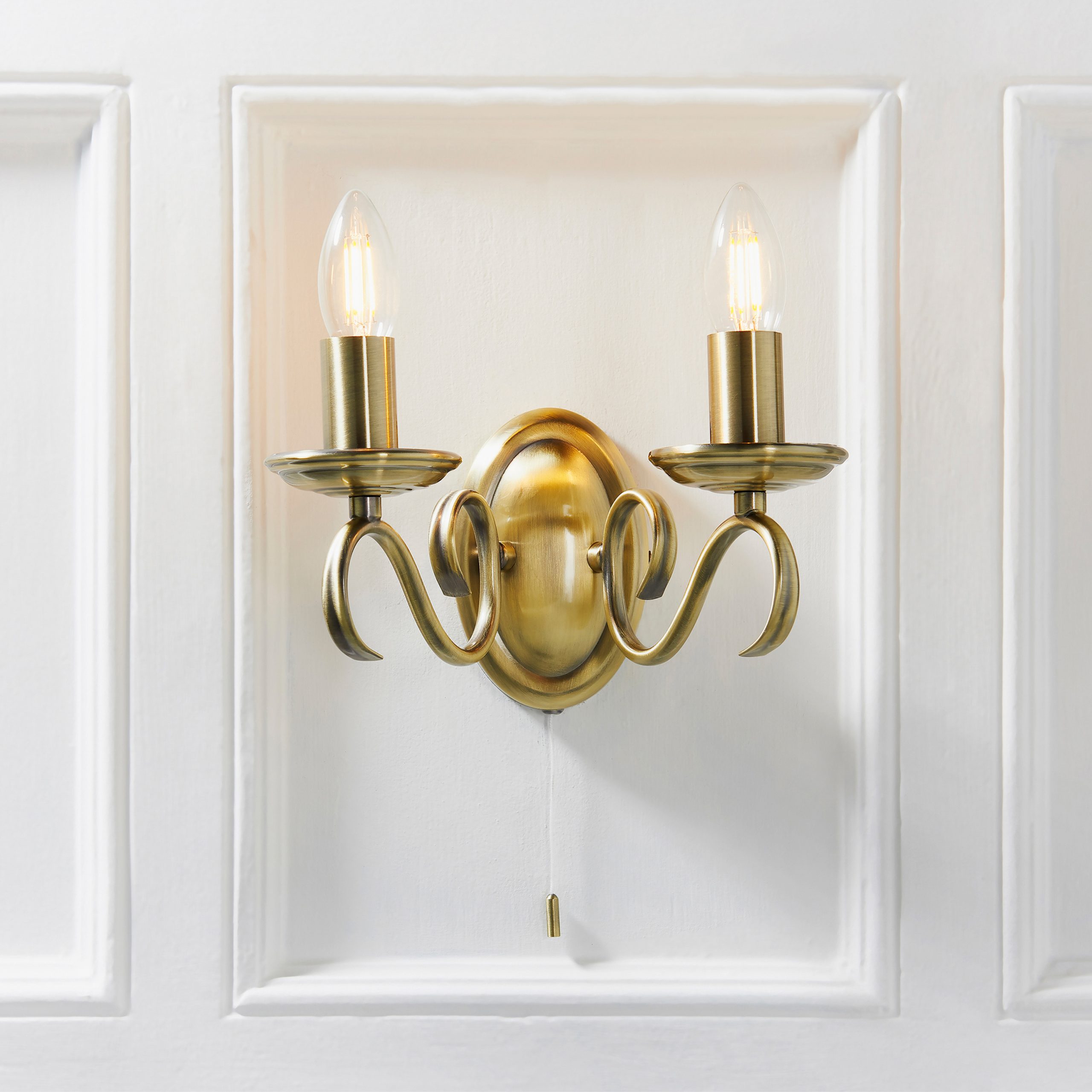 Gallery Direct Bernice Wall Light Antique Brass