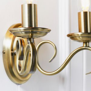 Gallery Direct Bernice Wall Light Antique Brass | Shackletons