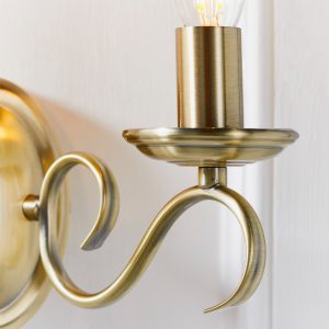 Gallery Direct Bernice Wall Light Antique Brass | Shackletons