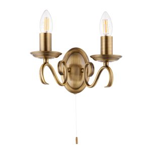 Gallery Direct Bernice Wall Light Antique Brass | Shackletons