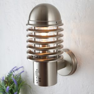 Gallery Direct Louvre PIR Wall Light Brushed Steel | Shackletons