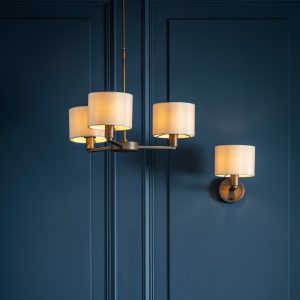 Gallery Direct Daley Wall Light Bronze  Marble Faux Silk | Shackletons