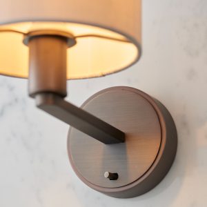 Gallery Direct Daley Wall Light Bronze  Marble Faux Silk | Shackletons