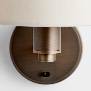 Gallery Direct Daley Wall Light Bronze  Marble Faux Silk | Shackletons