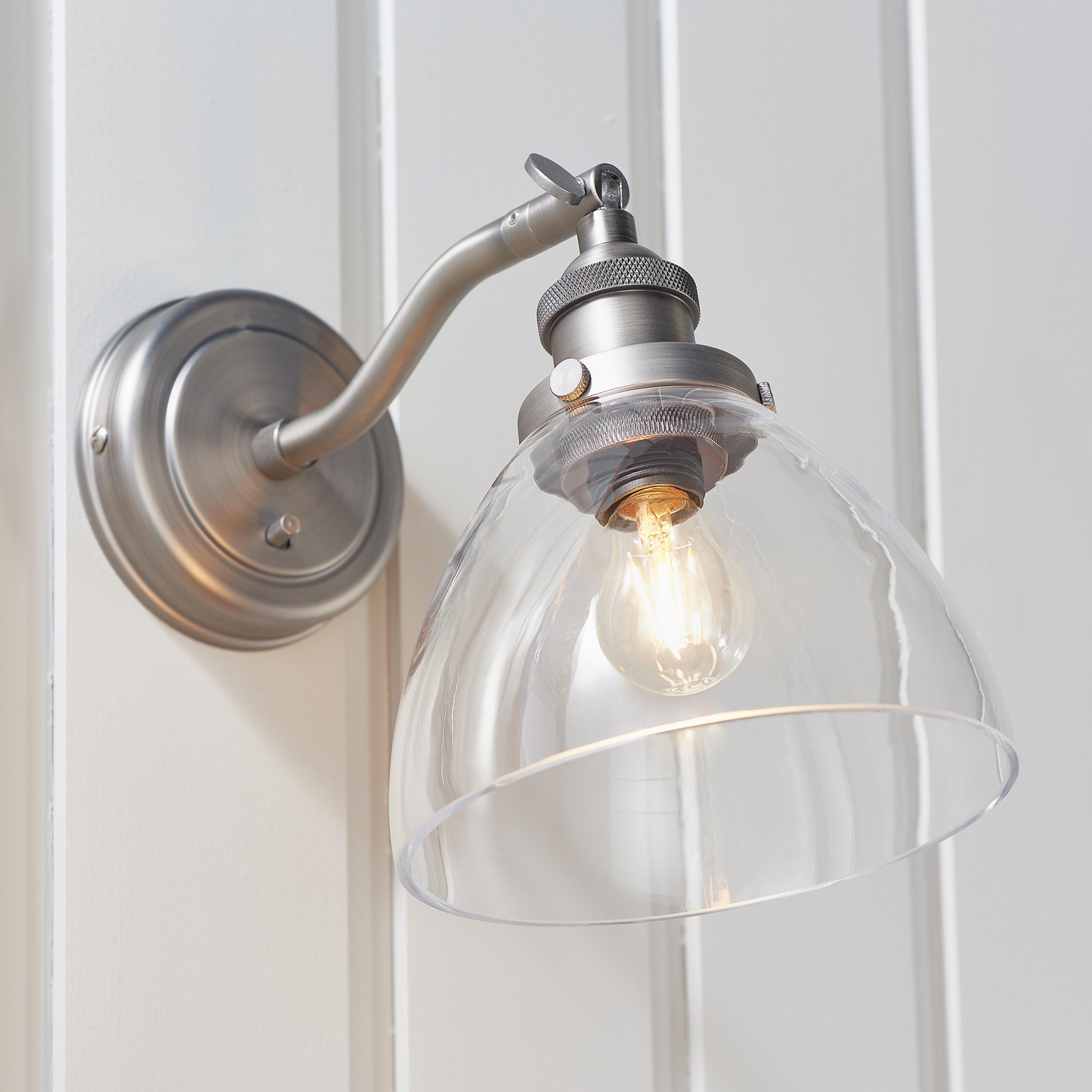 Gallery Direct Hansen 1 Wall Light Brushed Silver