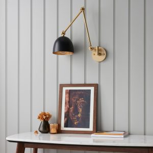 Gallery Direct Lehal 1 Wall Light Antique Brass | Shackletons