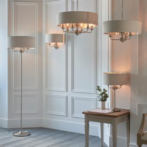 Gallery Direct Highclere 2 Wall Light Chrome  Natural | Shackletons