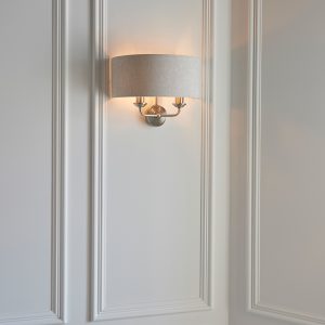 Gallery Direct Highclere 2 Wall Light Chrome  Natural | Shackletons