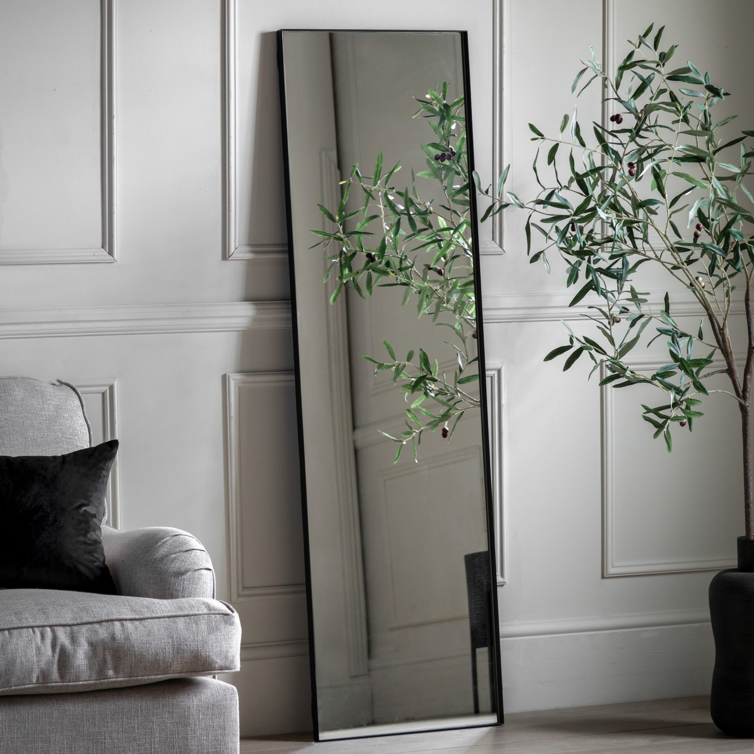 Gallery Direct Hurston Leaner Mirror Black