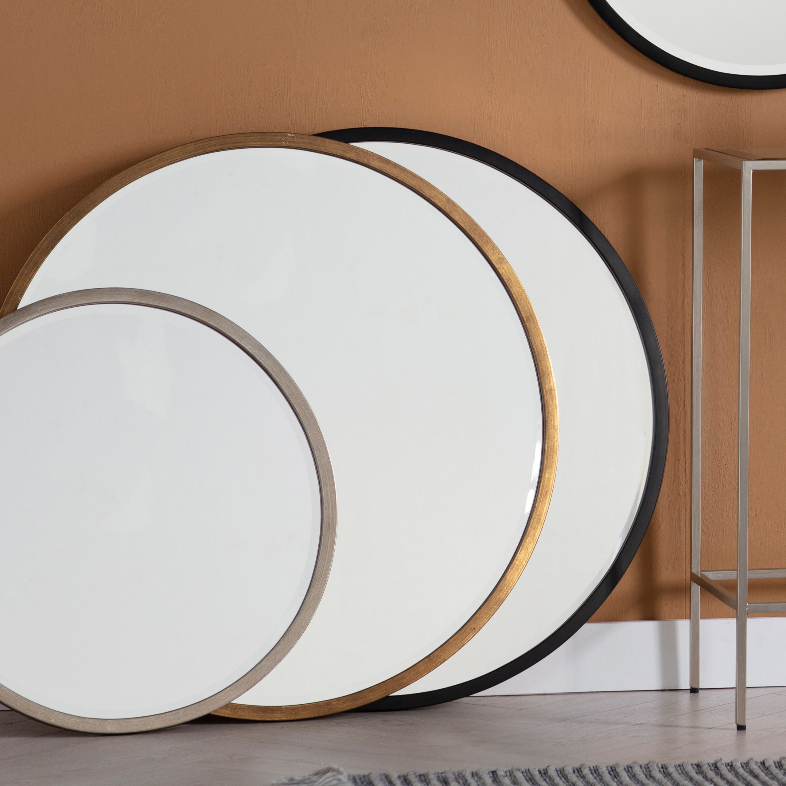 Gallery Direct Higgins Round Mirror Black