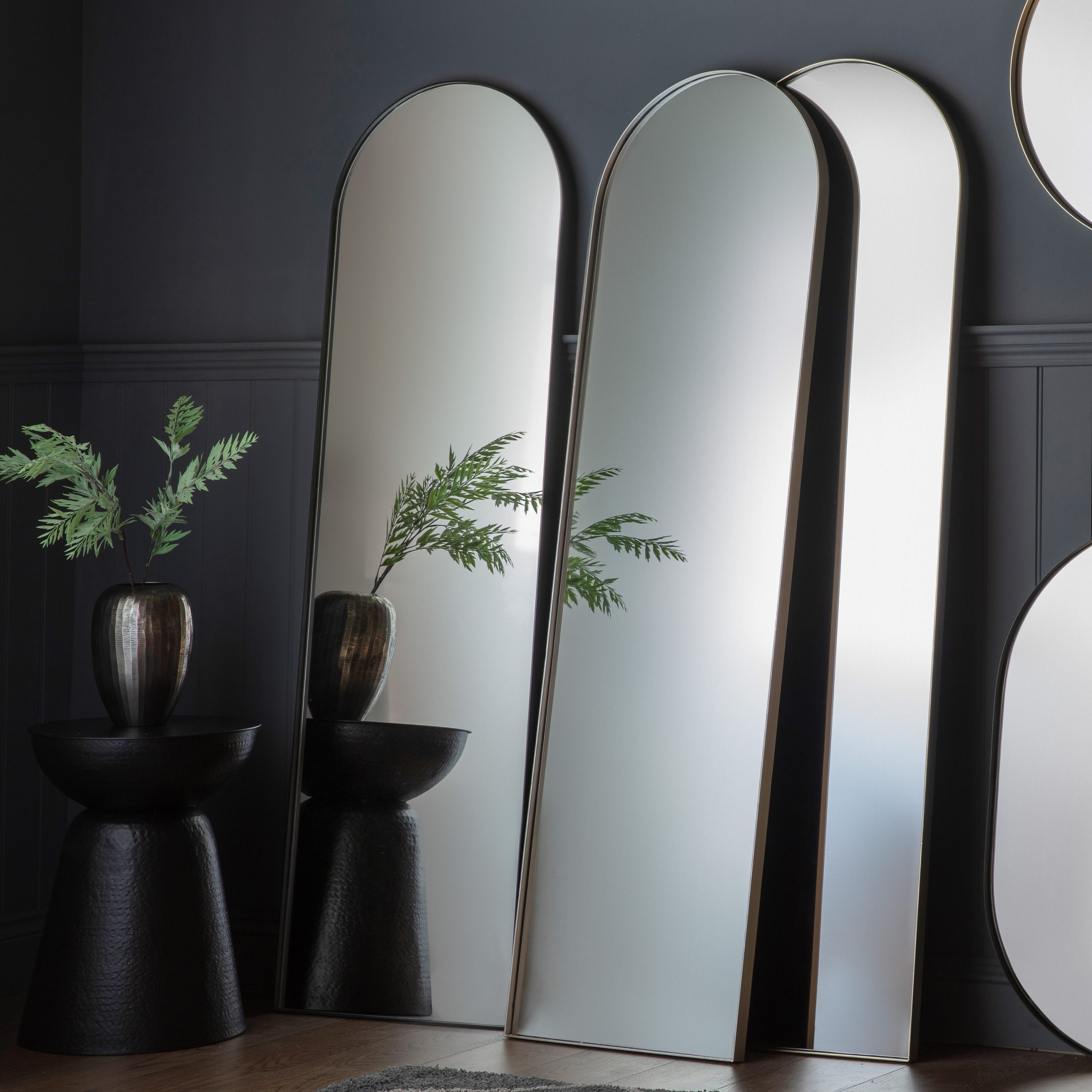 Gallery Direct Hurston Arch Mirror Black