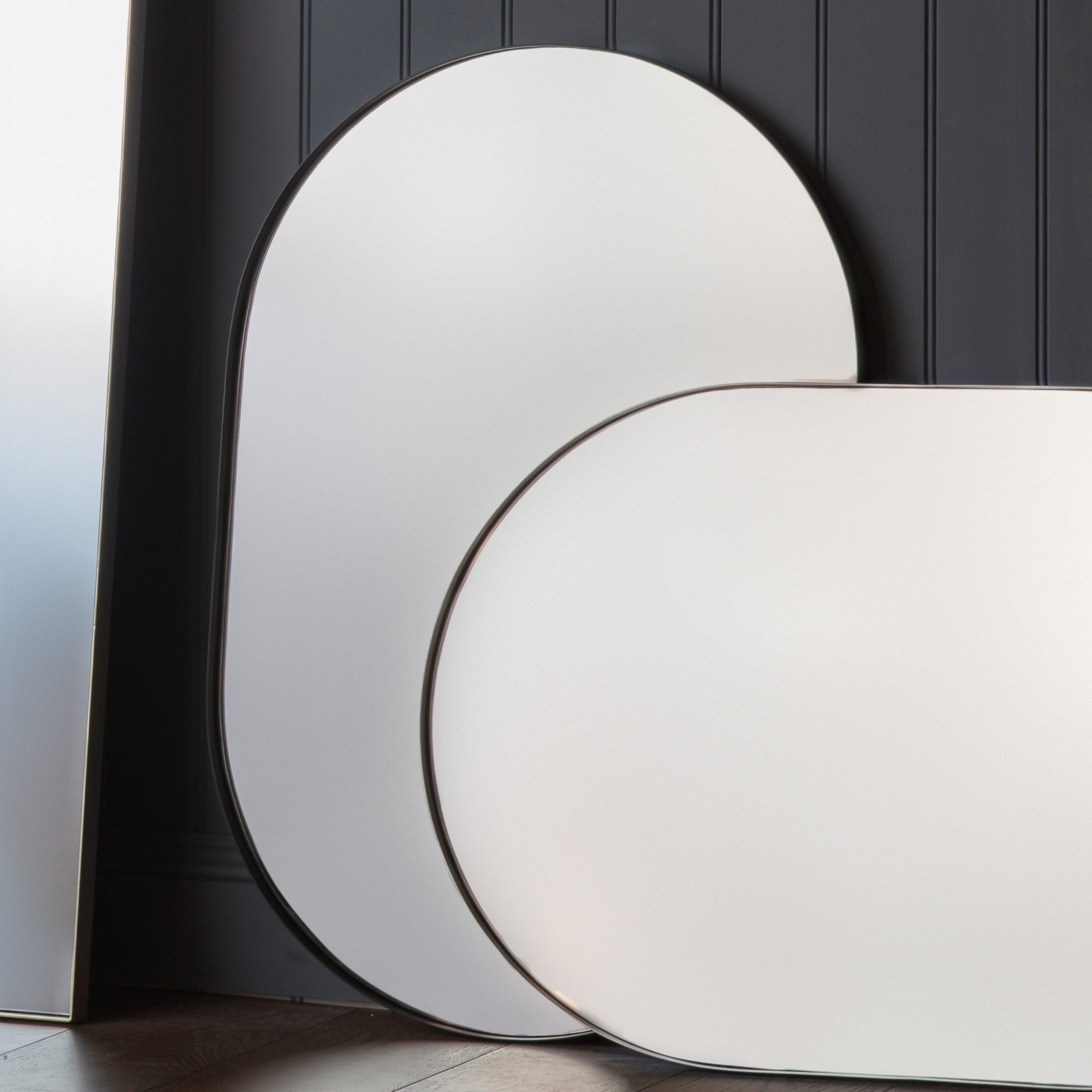 Gallery Direct Hurston Elipse Mirror Black
