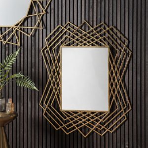 Gallery Direct Specter Rectangle Mirror Gold | Shackletons