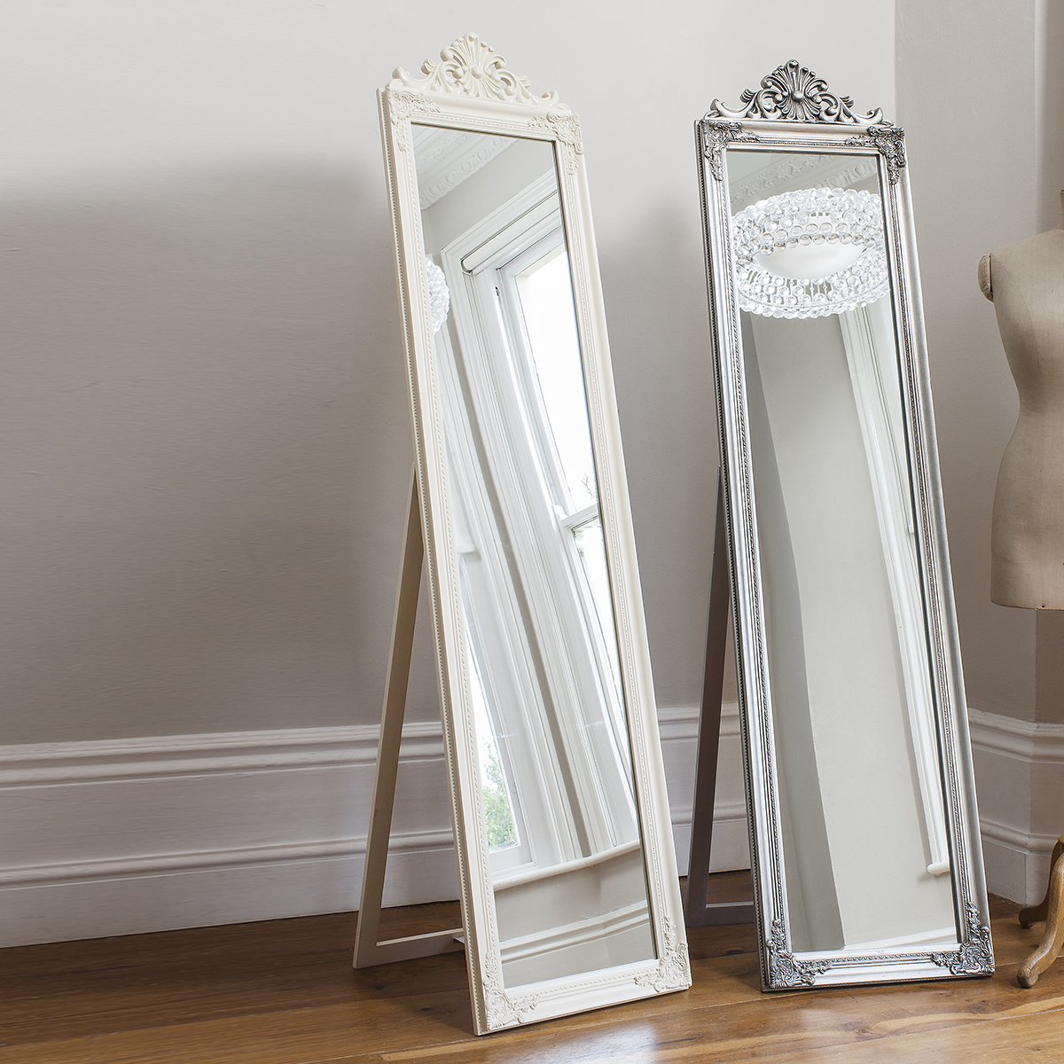 Gallery Direct Lambeth Wood Cheval Mirror White