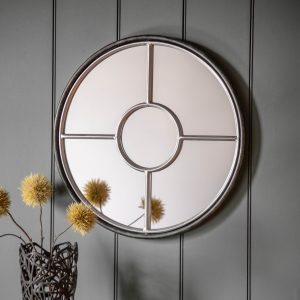 Gallery Direct Rocca Round Mirror Silver | Shackletons