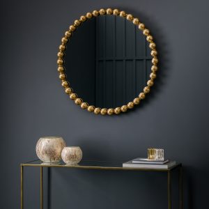 Gallery Direct Ceretti Round Mirror Gold | Shackletons