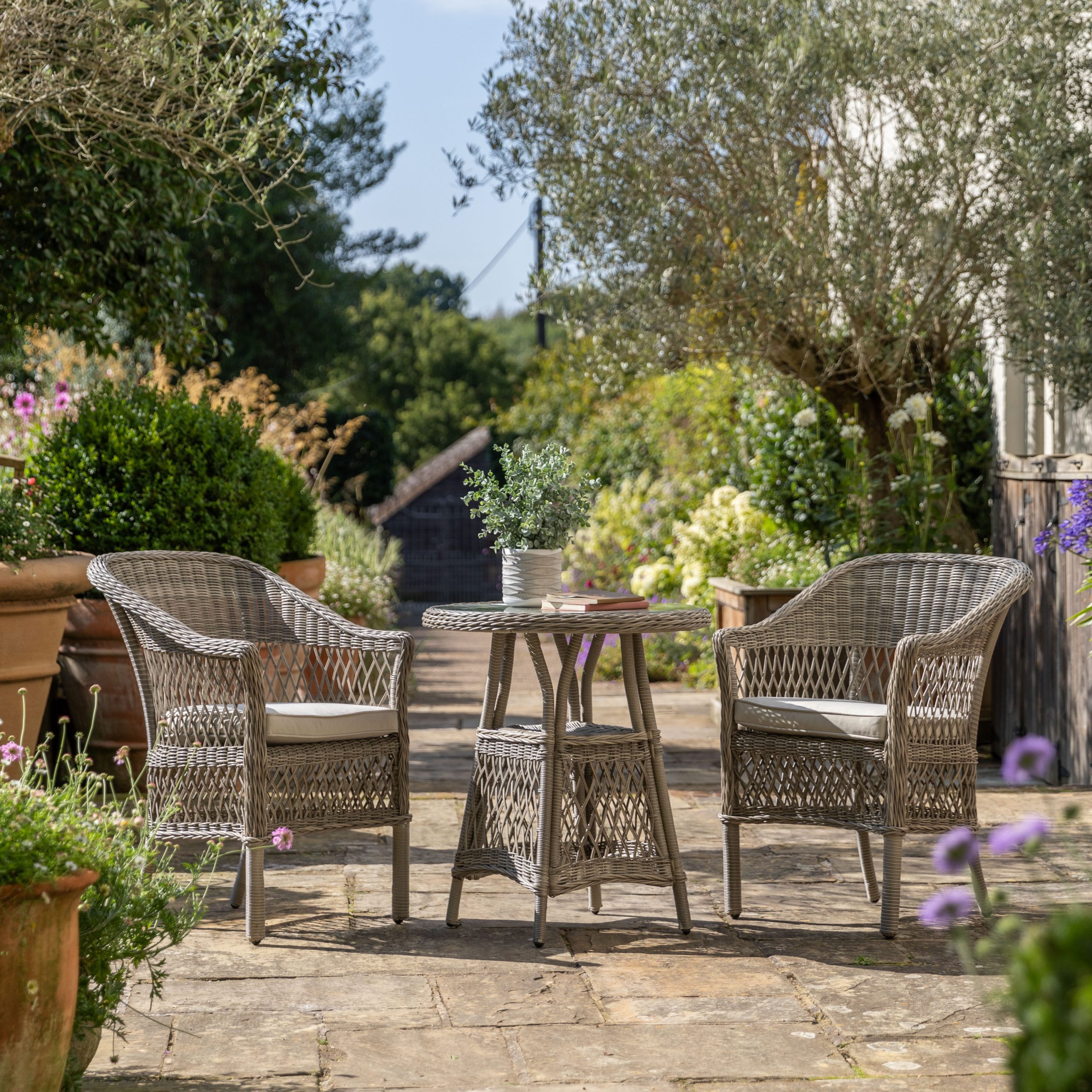 Gallery Outdoor Menton Bistro Set Stone | Shackletons