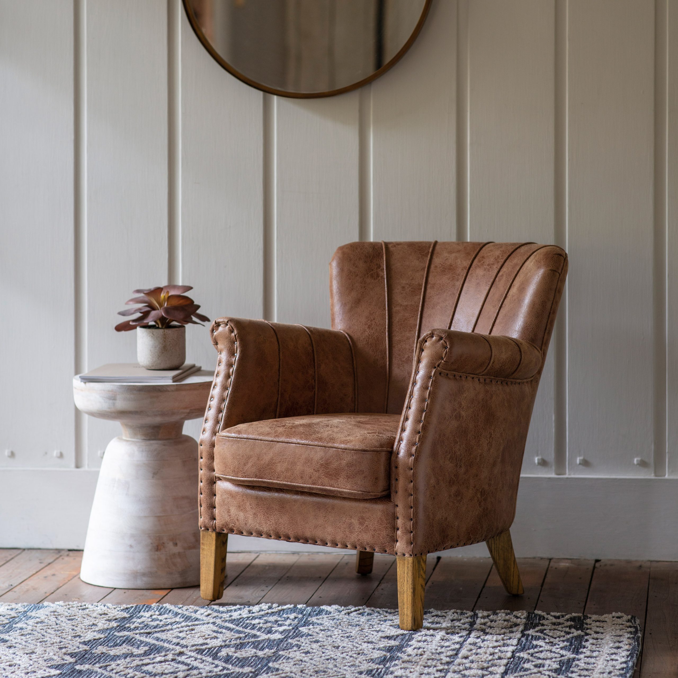 Gallery Direct Hickman Armchair Brown Leather