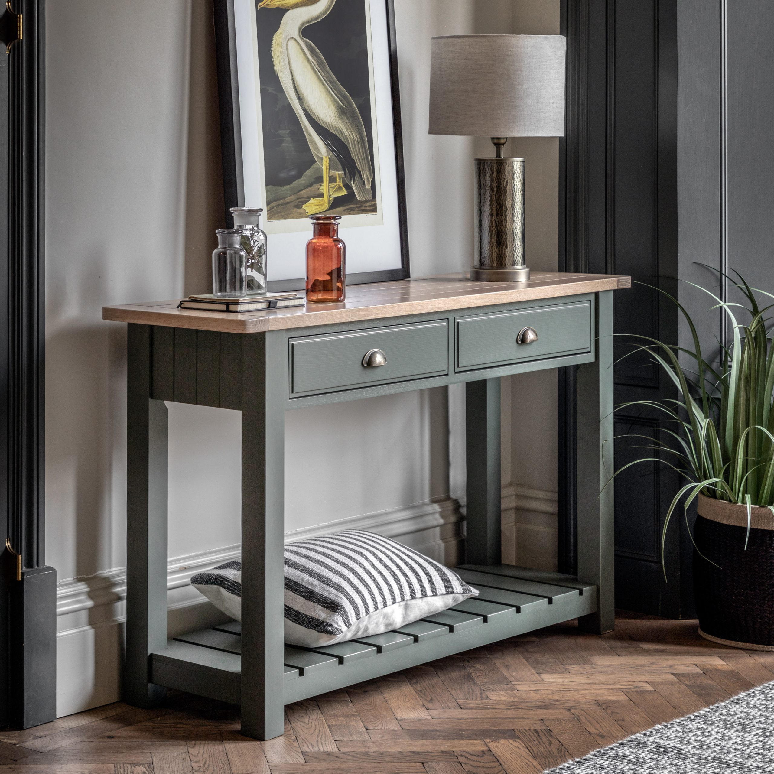 Gallery Direct Eton 2 Drawer Console Moss