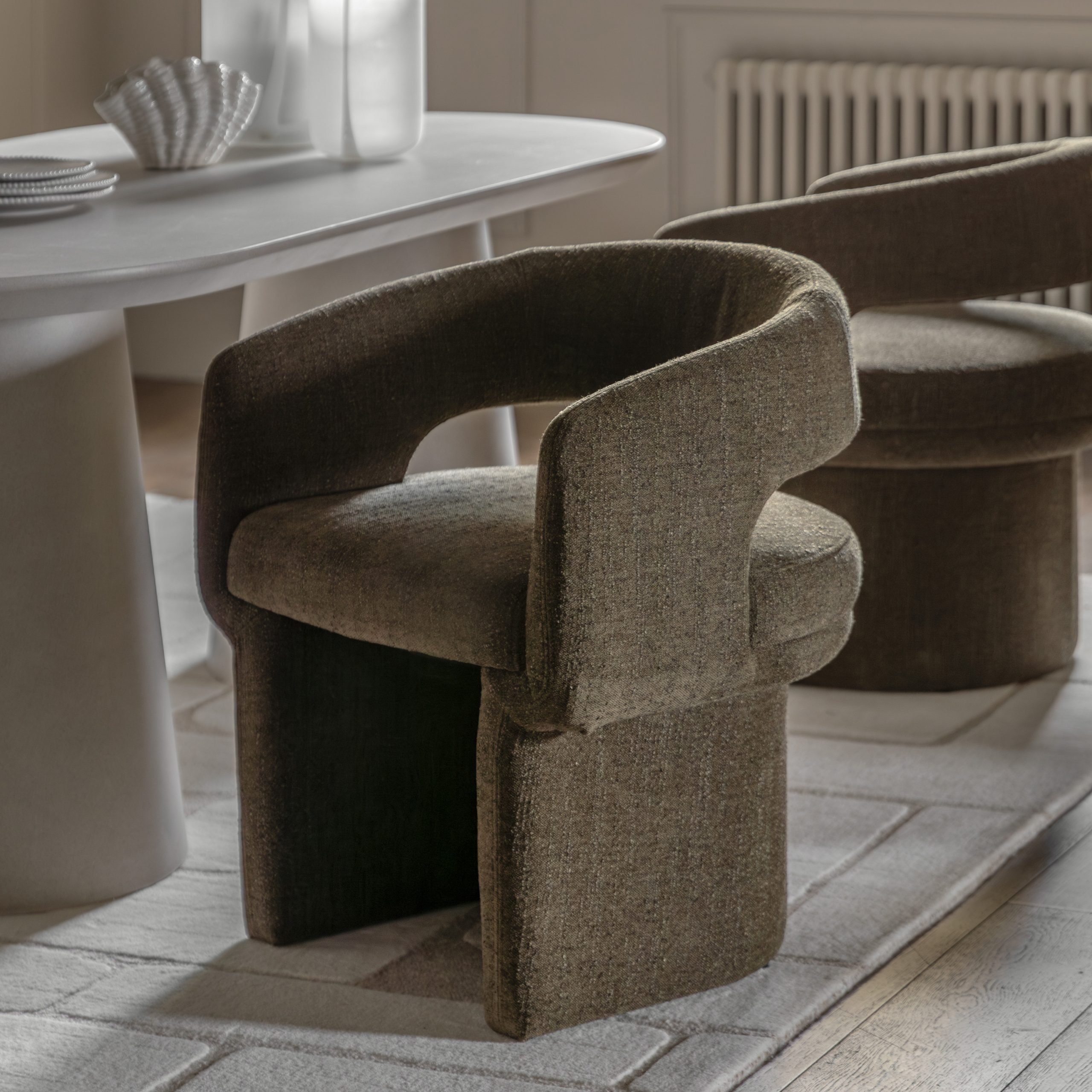 Gallery Direct Sloane Dining Chair Green Boucle