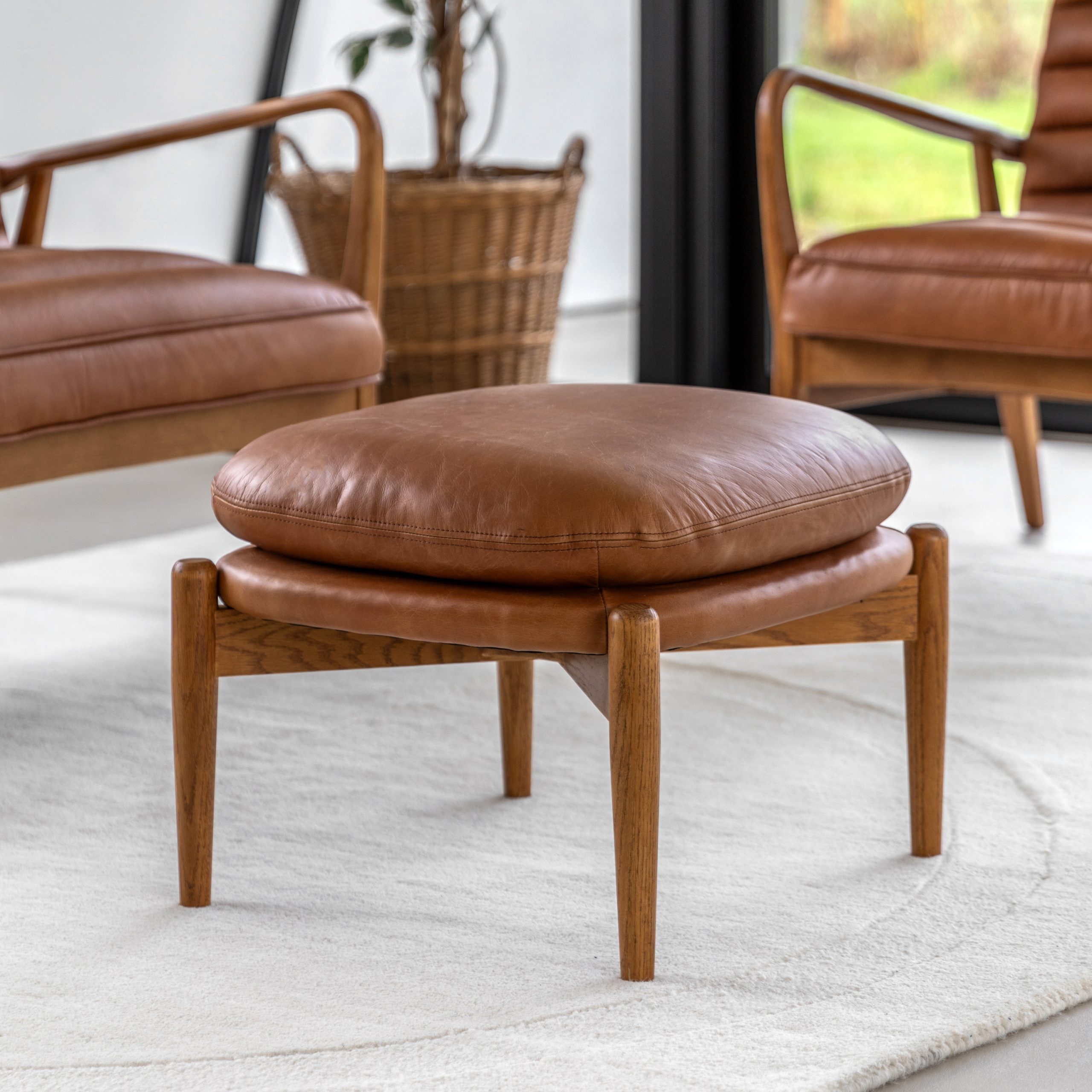 Gallery Direct Datsun Footstool Antique Brown