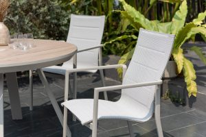 LifestyleGarden Urbanite Sand 4 Seat Round Padded Dining Set | Shackletons
