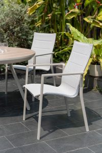 LifestyleGarden Urbanite Sand 4 Seat Round Padded Dining Set | Shackletons