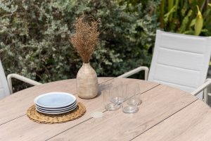 LifestyleGarden Urbanite Sand 4 Seat Round Padded Dining Set | Shackletons
