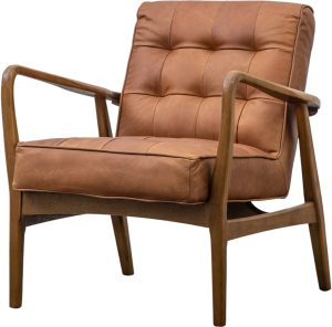 Gallery Direct Humber Armchair Vintage Brown Leather | Shackletons