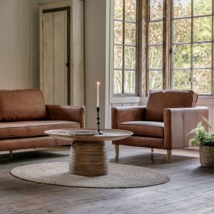 Gallery Direct Osborne Armchair Vintage Brown Leather | Shackletons