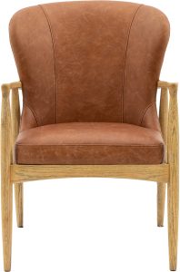 Gallery Direct Tariva Armchair Ant Brown Leather | Shackletons