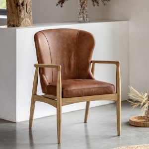 Gallery Direct Tariva Armchair Ant Brown Leather | Shackletons Gallery Direct Tariva Armchair Ant Brown Leather | Shackletons